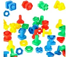 Roger Statybiniai blokai švietimo montessori varžtai 30 elementų