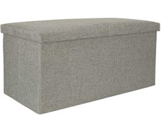 Ikonka Sulankstomas pufas su dėže pilkas didelis 76x38x38cm
