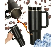 Roger Termo puodelis ze słomką i laikikliu termos 1200ml juoda