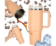 Roger Termo puodelis ze słomką i laikikliu termos 1200ml róż pudrowy
