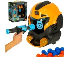 Tikslinio šaudymo roboto galvos arcade žaidimo rinkinys pistoletas + kamuoliukai