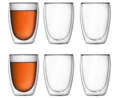 Bodum szklanki su podwójną ścianką 6 vnt. Pavina 0.35L Transparent