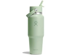 Gertuvė Hydro Flask Wide Mouth Flex Straw Cap Aloe travel bottle, 946 ml