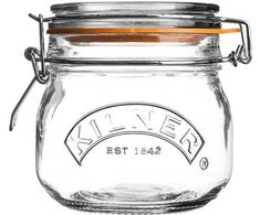 Kilner KIL-stiklainis 0,5 l. Apvalus stiklainis su užsegimu