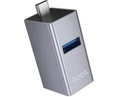 Adapteris 3in1 (USB 2.0 x 2 + USB 3.0) USB-C Hoco HB54 pilka