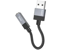Adapteris AUX USB A (male) to Jack 3,5 mm (female) Hoco UPA32D juodas