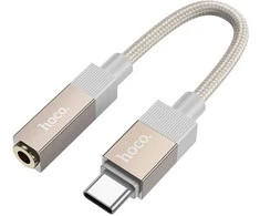 Adapteris AUX USB C (vyras) į Jack 3,5 mm (lizdas) Hoco UPA32C auksinis