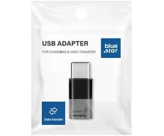 Adapteris Micro USB to Type C Blue Star - juodas