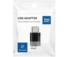 Adapteris Type C to Micro USB Blue Star - juodas