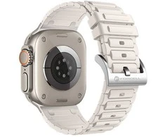 „Apple Watch“ dirželis „Forcell F-Design FA06“ silikoninis, su skylutėmis, 42 / 44 / 45 / 49 mm, baltas