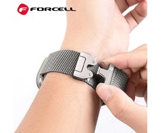 „Apple Watch“ dirželis Forcell F-Design FA11 plieno užsegimas 38 / 40 / 41 mm sidabrinis