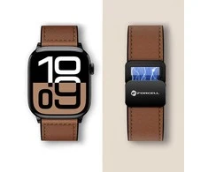 „Apple Watch“ dirželis „Forcell F-Design FA21“ magnetinis dirbtinės odos dirželis, 38/40/41 mm, rudas