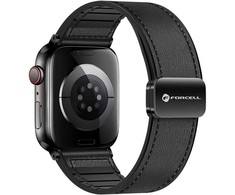 „Apple Watch“ dirželis Forcell F-Design FA21 magnetinis dirbtinės odos dirželis 42 / 44 / 45 / 49 mm, juodas