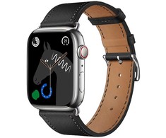 Forcell „Apple Watch“ dirželis AAD90 F-Design FA20 skylučių dirbtinės odos 38/40/41 mm, juodas