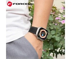 Forcell „Apple Watch“ dirželis AAD90 F-Design FA20 skylučių dirbtinės odos 38/40/41 mm, juodas