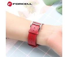 „Apple Watch“ dirželis Forcell F-Design FA20 skylučių dirbtinės odos 42/44/45/49 mm, raudonas