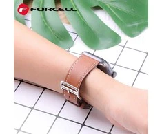 „Apple Watch“ dirželis „Forcell F-Design FA20“ su skylutėmis, dirbtinės odos, 42/44/45/49 mm, rudas