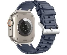 „Apple Watch“ dirželis Forcell F-Design FA06 silikoninis, su skylutėmis, 38 / 40 / 41 mm, mėlynas