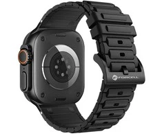 „Apple Watch“ dirželis Forcell F-Design FA06 silikoninis, su skylutėmis, 42 / 44 / 45 / 49 mm, juodas