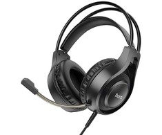 HOCO wire ausinės Jack 3,5 mm su mikrofonu W106 juodas
