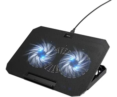 Aušinimo dėklas skirtas laptop regulowana 2 x USB A LED Hoco GA4 juoda
