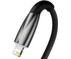 USB laidas, skirtas Lightning Baseus Glimmer Series, 2.4A, 2m (juodas)