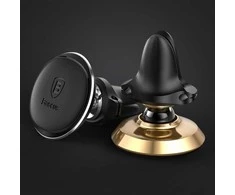 Baseus magnetinis oro išleidimo angos automobilio laikiklis su kabelio segtuku Gold