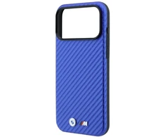 BMW M Carbon Metal Logo MagSafe dėklas, skirtas iPhone 17 Pro Max / 18 Pro Max - Mėlyna