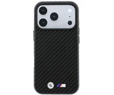 Dėklas BMW M Carbon Metal Logo MagSafe skirtas iPhone 18 Pro Max juodas