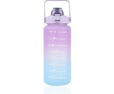 Bez Marki Oem Vanduo bottle with a straw with a motivational measuring 2L RC-K-992 violetinė mėlynas