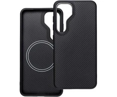 Oem Carbon Elite Mag dėklas suderinamas su MagSafe skirtas Samsung Galaxy S25 juodos spalvos