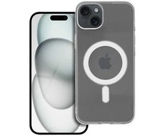 Oem Originalus „iPhone 15 PLUS“ dėklas, skaidrus, 2 mm „Mag“ dangtelis, suderinamas su „MagSafe“ (fotoaparato apsauga), permatomas