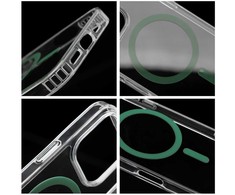 Oem Dėklas na Samsung A57 Drop Glue Colorful Ring Mag Cover zgodne su MagSafe ciemnozielone