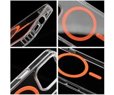Dėklas Samsung A57 „Drop Glue“ spalvotas žiedinis dėtuvės dangtelis, suderinamas su „MagSafe“, oranžinis