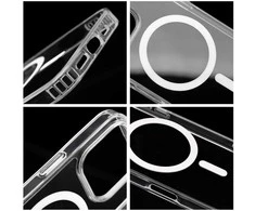 Oem Drop Glue Colorful Ring Mag dėklas suderinamas su MagSafe skirtas Samsung Galaxy A26 baltos spalvos