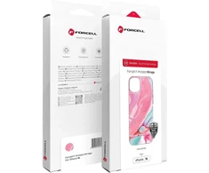 Dėklas Case for iPhone 15 PRO MAX Forcell F-Protect Mirage compatible with Magsafe Military Drop-Test pink marble