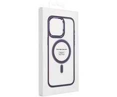 4Kom Oem COLOR EDGE MAG COVER dėklas suderinamas su MagSafe skirtas Samsung Galaxy S25 Ultra violetinės spalvos