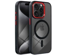 Dėklas Oem Case for iPhone 17 PRO MAX Color Edge Mag Cover compatible with MagSafe juodas-red