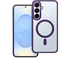 4Kom Oem MATTE MAG COVER dėklas suderinamas su MagSafe skirtas Samsung Galaxy S25 PLUS violetinės spalvos