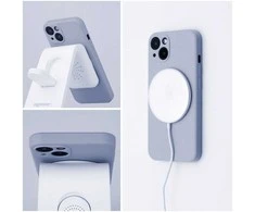 Dėklas Futerał do Samsung A37 Silicone Mag Cover zgodny su MagSafe Šviesiai mėlynas