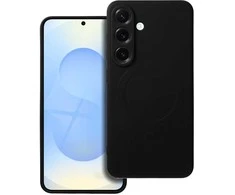 4Kom Oem Silikoninis MAG COVER dėklas suderinamas su MagSafe skirtas Samsung Galaxy S25 Edge juodos spalvos