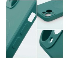 Oem Dėklas na Samsung A37 Silicone Mag Cover zgodne su MagSafe (camera protection) žalia