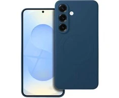 4Kom Oem Silikoninis MAG COVER dėklas suderinamas su MagSafe skirtas Samsung Galaxy S25 Edge mėlynas