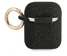 Guess GUA2SGGEK AirPods dėklas juodos spalvos Silicone Glitter