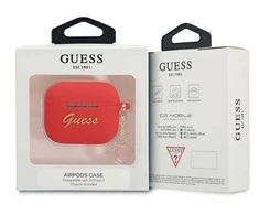 „Guess GUA2LSCHSR AirPods“ ausinės su raudonais silikoniniais pakabukais, širdelių kolekcija