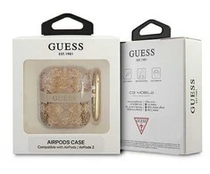 Apple AirPods ausinių dėklas Guess AirPods Paisley Strap Collection (GUA2HHFLD) aukso spalvos