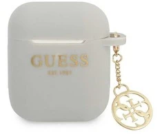 Guess GUA2LSC4EG AirPods dėklas pilkos spalvos silikoninis Charm 4G Collection
