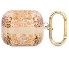 Guess GUA3HHFLD AirPods 3 dėklas aukso spalvos Paisley Strap Collection