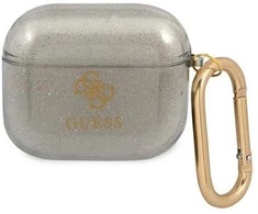 Dėklas GUESS GUA3UCG4GK AIRPODS 3 COVER Juodas GLITTER COLLECTION