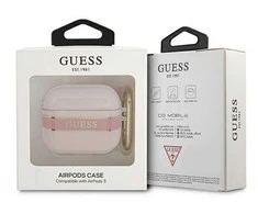 Apple AirPods 3 ausinių dėklas Guess AirPods Strap Collection (GUA3HHTSP) rožinės spalvos